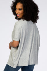 Heather Grey Short Dolman Sleeve Top