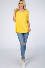 Yellow Short Dolman Sleeve Top