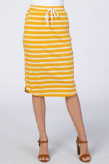 Yellow Ribbed Striped Skirt