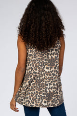 Brown Leopard Print Baby Doll Top