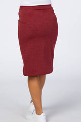 Burgundy Drawstring Maternity Skirt