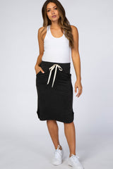 Charcoal Drawstring Maternity Skirt