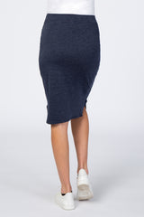 Navy Drawstring Maternity Skirt