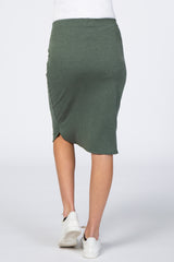 Olive Drawstring Maternity Skirt