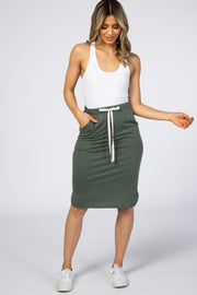 Olive Drawstring Skirt