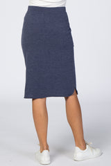 Navy Animal Print Drawstring Skirt