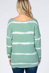 Jade Striped Long Dolman Sleeve Maternity Top