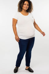 Navy Blue Basic Skinny Maternity Plus Jeans