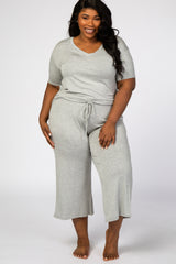 Heather Grey V-Neck Plus Sleep Set