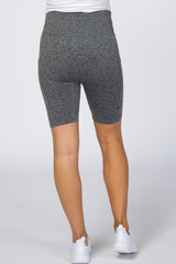 Charcoal Marled Maternity Biker Shorts