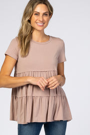 Taupe Tiered Top