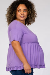 Lavender Tiered Plus Maternity Top