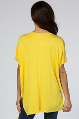 Yellow Basic Short Sleeve V-Neck Tee