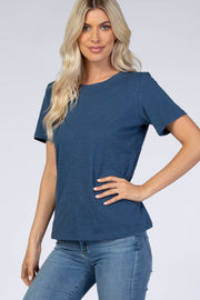 Blue Short Sleeve Top