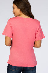 Pink Short Sleeve Maternity Top