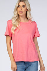 Pink Short Sleeve Maternity Top