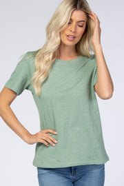 Light Olive Short Sleeve Top