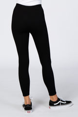 Black Ribbed Leggings