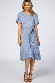 Blue Polka Dot Ruffle Dress