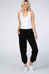 Black Basic Maternity Sweatpants