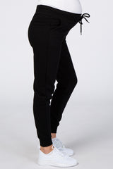 Black Drawstring Maternity Sweatpants