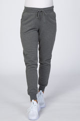 Grey Drawstring Maternity Sweatpants