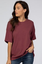 Burgundy Basic Short Sleeve Tee