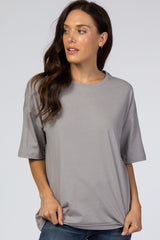 Grey Basic Short Sleeve Tee