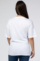 White Basic Short Sleeve Maternity Tee