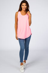 Neon Pink Basic Sleeveless Top