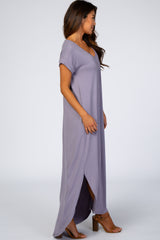 Lavender Side Slit Maxi Dress