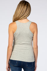 Grey Ribbed Maternity Tank Top