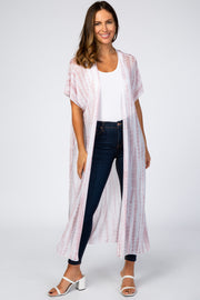 Mauve Tie Dye Mesh Long Cover Up