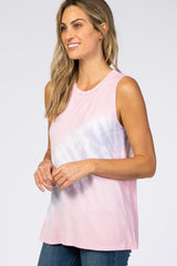 Pink Tie Dye Sleeveless Top