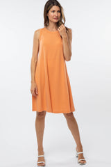 Orange Sleeveless Maternity Dress