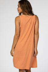 Orange Sleeveless Maternity Dress