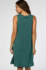 Teal Sleeveless Maternity Dress