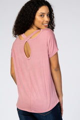 Mauve Cross Back Short Sleeve Top