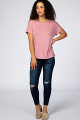 Mauve Cross Back Short Sleeve Top