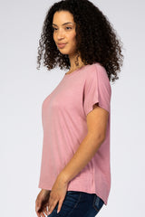 Mauve Cross Back Short Sleeve Top