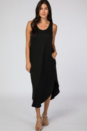 Black Ribbed Maxi Dress