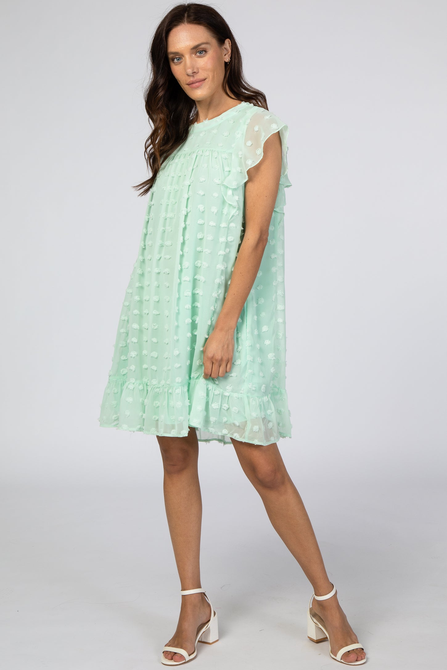 Green Polka Dot 2 in 1 Maternity & Nursing Dress