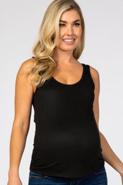 Black Ribbed Maternity Tank Top