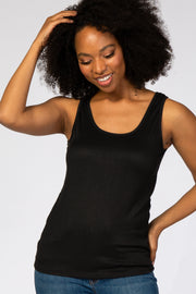 Black Ribbed Tank Top