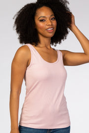 Light Pink Ribbed Tank Top