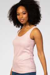 Light Pink Ribbed Tank Top