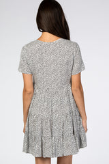 Ivory Printed Button Front Dress