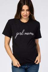 Black "Girl Mama" Graphic Maternity Tee