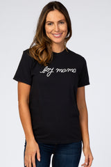 Black "Boy Mama" Graphic Tee