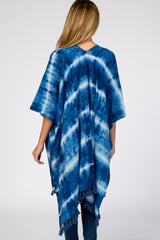 Navy Blue Tie Dye Tassel Maternity Coverup